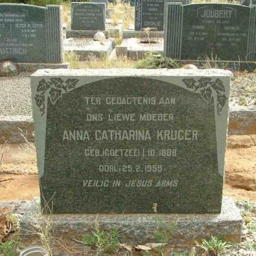 KRUGER Anna Catharina nee COETZEE 1888-1959