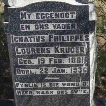 KRUGER Ignatius Philippus Lourens 1881-1936