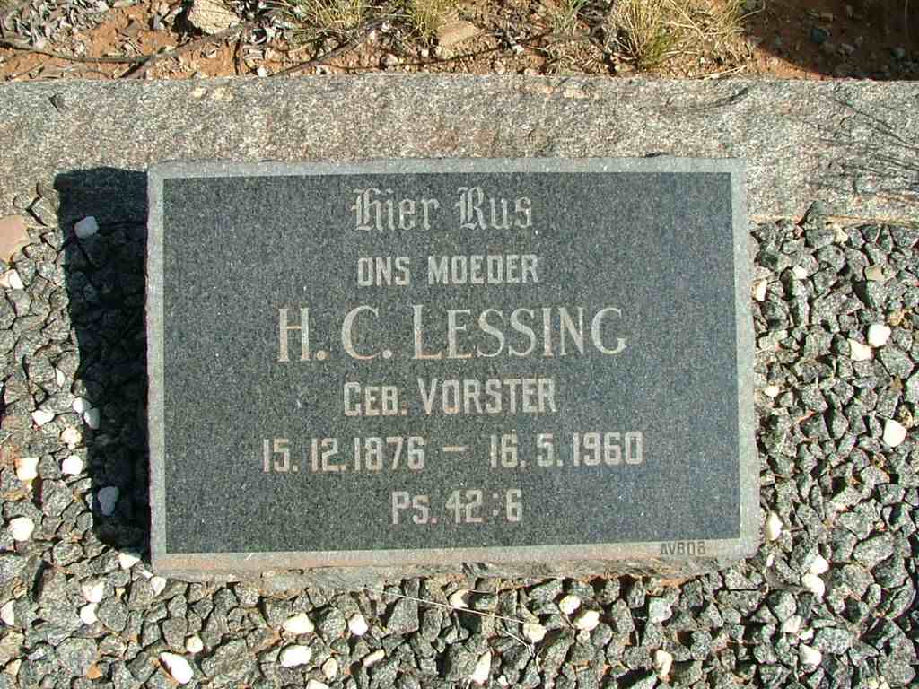 LESSING H.C. nee VORSTER 1876-1960