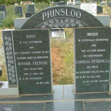 PRINSLOO Hendrik Frederik 1884-1965 &amp; Cornelia Petronella SMITH 1889-1982