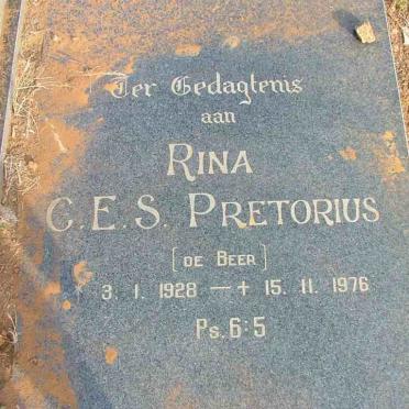 PRETORIUS C.E.S. nee DE BEER 1928-1976
