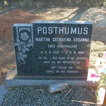 POSTHUMUS Martha Catharina Susanna, nee OOSTHUIZEN 1919-1982