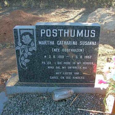 POSTHUMUS Martha Catharina Susanna, nee OOSTHUIZEN 1919-1982
