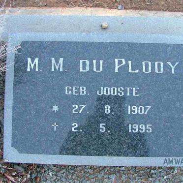 PLOOY M.M., du nee JOOSTE 1907-1995