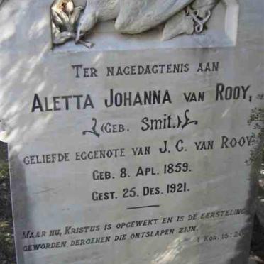 ROOY Aletta Johanna, van nee SMIT 1859-1921
