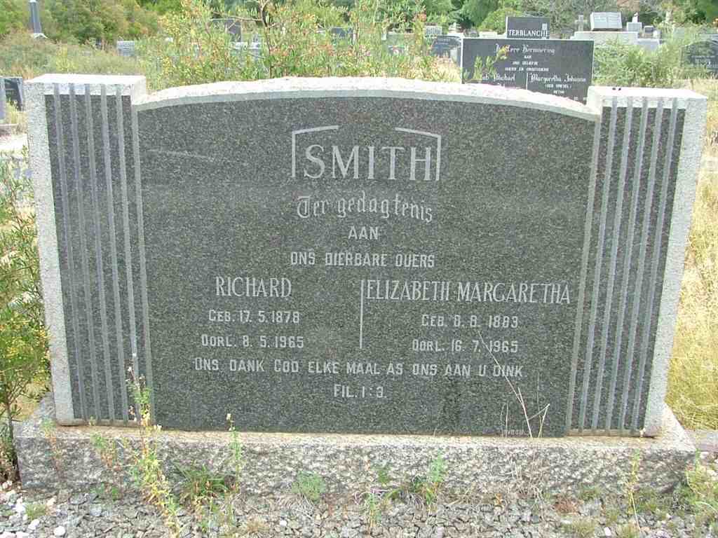 SMITH Richard 1878-1965 &amp; Elizabeth Margaretha 1883-1965