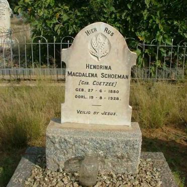 SCHOEMAN Hendrina Magdalena nee COETZEE 1880-1928