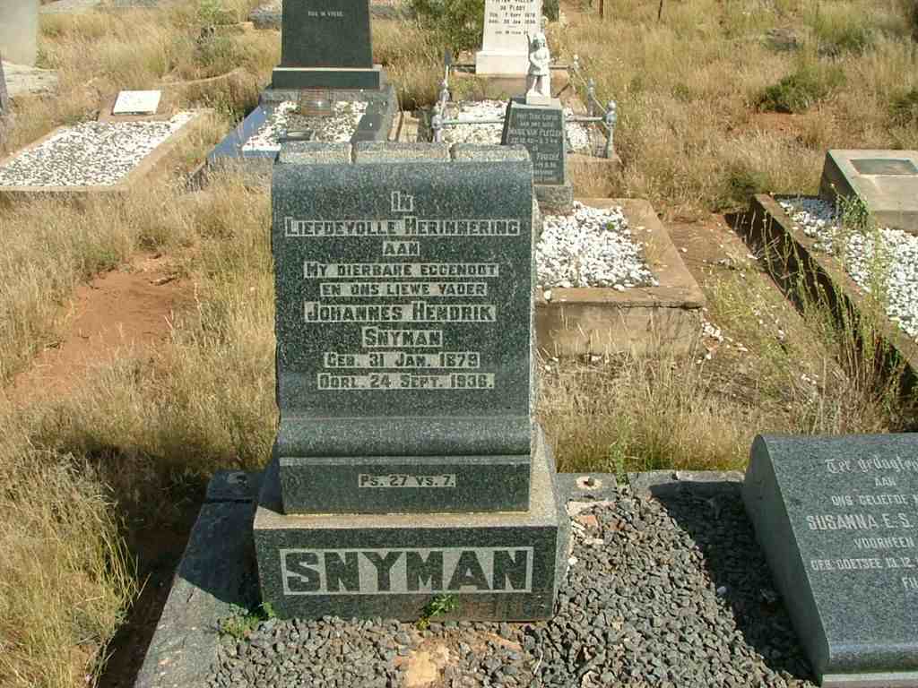 SNYMAN Johannes Hendrik 1879-1936