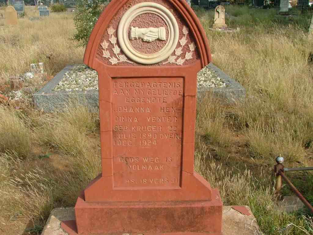 VENTER Johanna Hendrina nee KRUGER 1890-1924