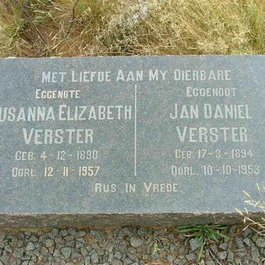 VERSTER Jan Daniel 1894-1953 &amp; Susanna Elizabeth 1890-1957