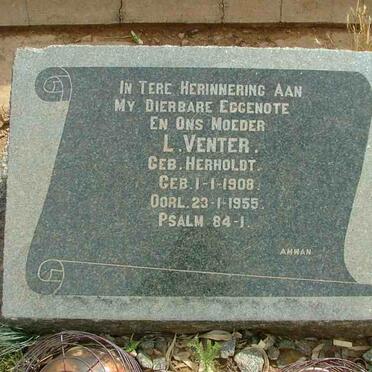 VENTER L. nee HERHOLDT 1908-1955
