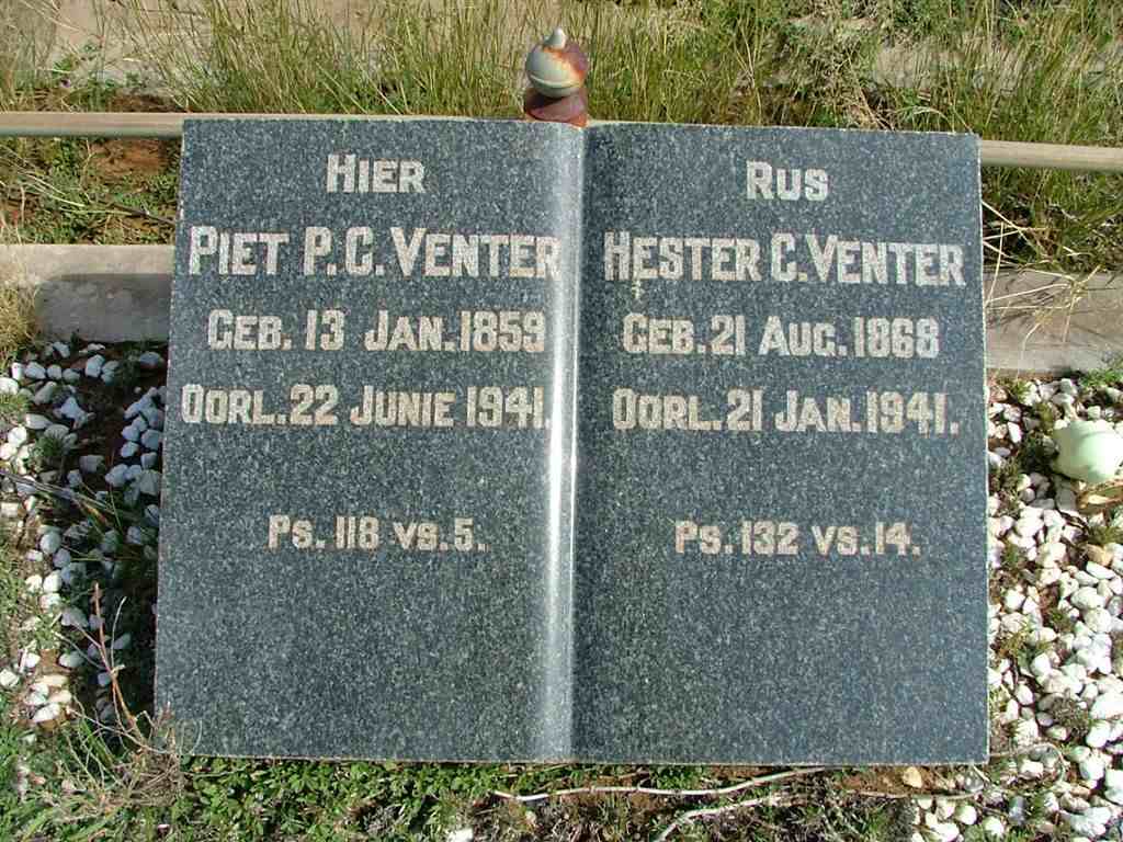 VENTER Piet P.C. 1859-1941 &amp; Hester C. 1868-1941