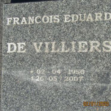 VILLIERS P.J.A., de 1908-1995 &amp; Enid LE ROEX 1915-1982 :: DE VILLIERS Francois Eduard 1950-2007