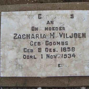 VILJOEN Zacharia M. nee COOMBS 1858-1934