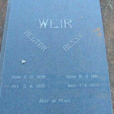 WEIR Hector 1899-1985 &amp; Bessie 1902-1975