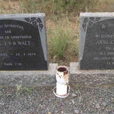 WALT Izak J., v.d. 1895-1974 &amp; Anna C. V.D. WALT 1903-1963