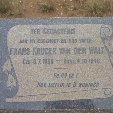 WALT Frans Kruger, v.d. 1885-1948