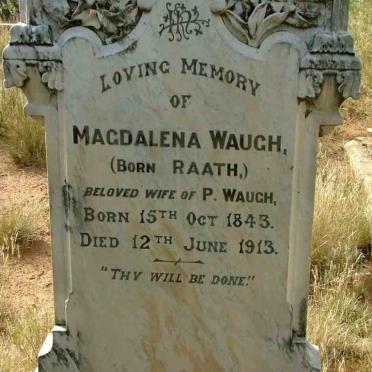 WAUGH Peter 1838-1921 &amp; Magdalena RAATH 1843-1913