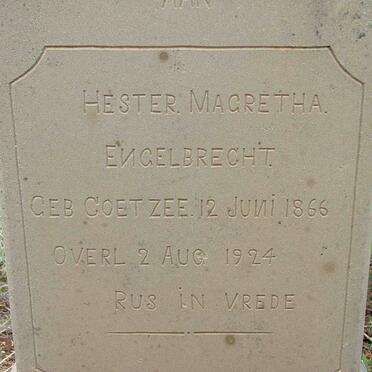 ENGELBRECHT Hester Margretha nee COETZEE 1866-1924