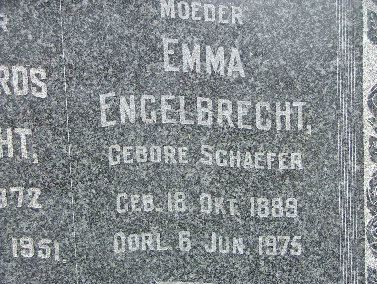 ENGELBRECHT Emma nee SCHAEFER 1889-1975