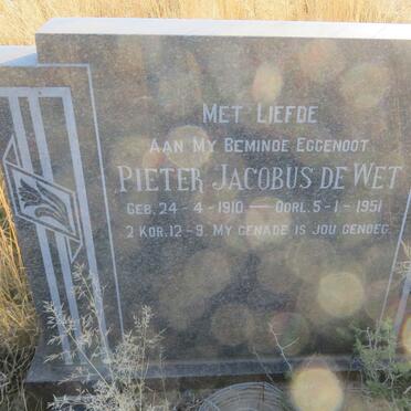 WET Pieter Jacobus, de 1910-1951