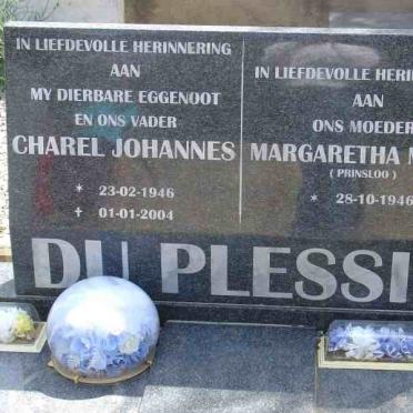 PLESSIS Charel Johannes, du 1946-2004 &amp; Margaretha Maria PRINSLOO 1946-