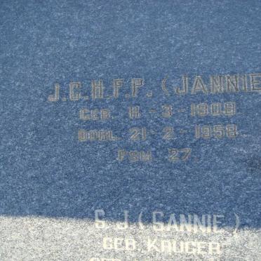 VENTER J.G.F.P. 1908-1958