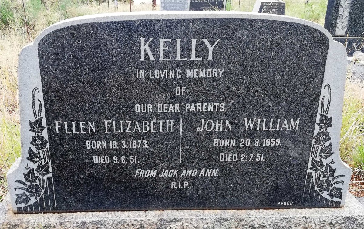KELLY John William 1859-1951 &amp; Ellen Elizabeth 1873-1951