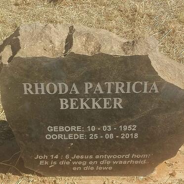 BEKKER Rhoda Patricia 1952-2018