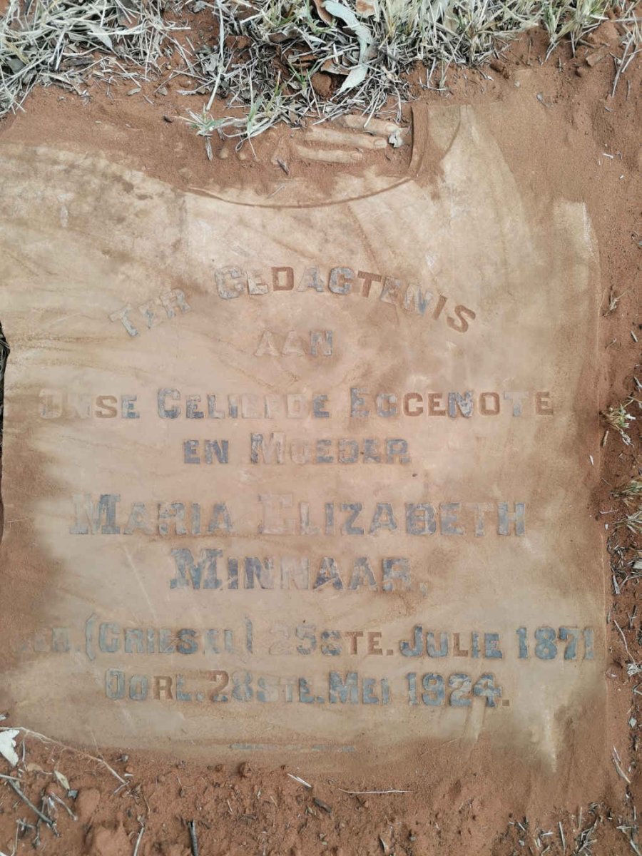 MINNAAR Maria Elizabeth nee GRIESEL 1871-1924