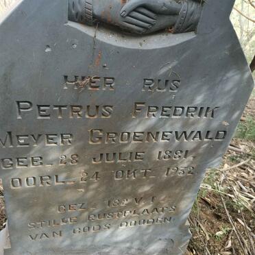 GROENEWALD Petrus Fredrik Meyer 1881-1932