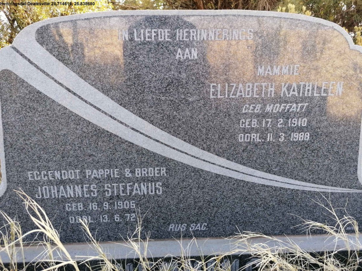 HENNING Johannes Stefanus 1905-1972 &amp; Elizabeth Kathleen MOFFATT 1910-1988
