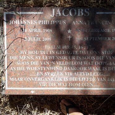 JACOBS Johannes Philippus 1908-2005 &amp; Anna Francina NEL 1911-2000