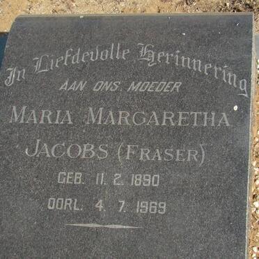 JACOBS Maria Margaretha nee FRASER 1890-1969