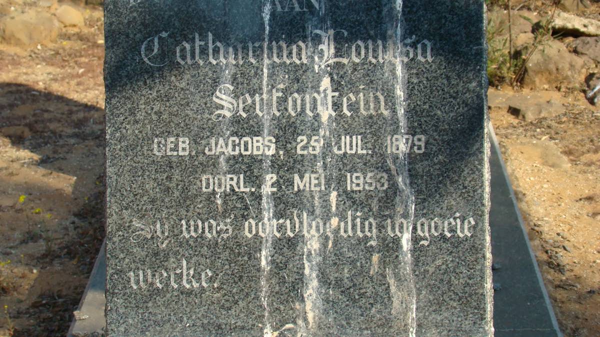 SERFONTEIN Catharina Louisa nee JACOBS 1879-1953