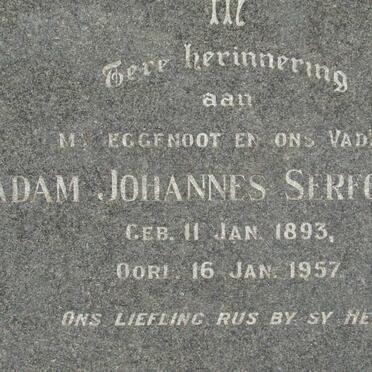 SERFONTEIN Adam Johannes 1893-1957