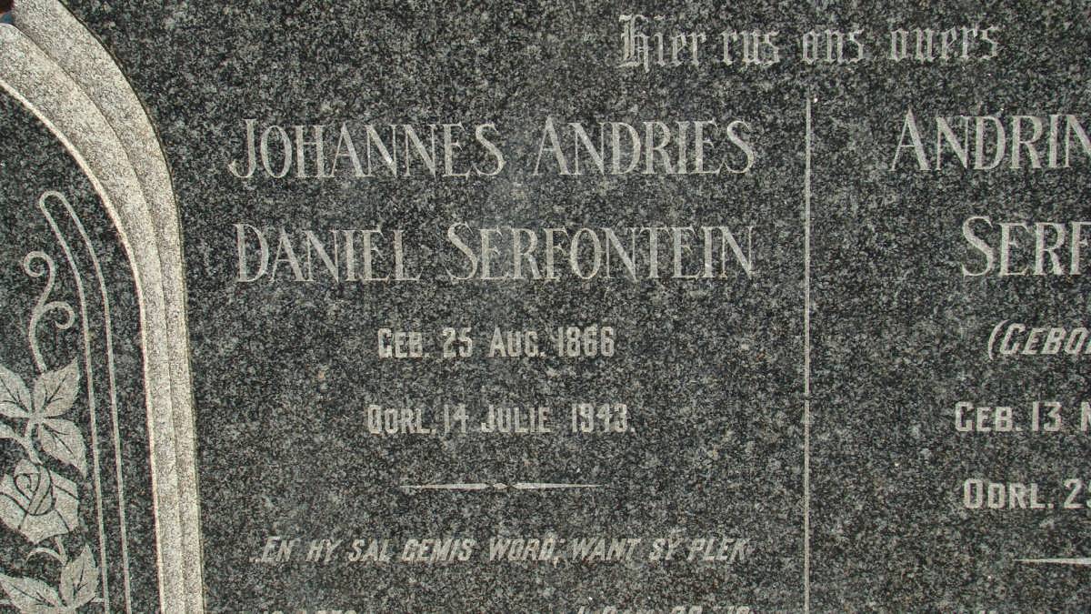 SERFONTEIN Johannes Andries Daniel 1866-1943  