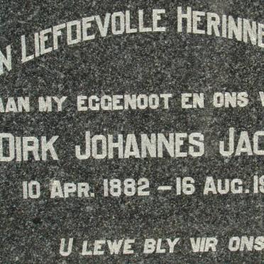 JACOBS Dirk Johannes 1882-1925