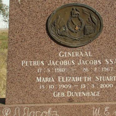 JACOBS Petrus Jacobus 1910-1967 &amp; Maria Elizabeth Stuart DUVENHAGE 1909-2000