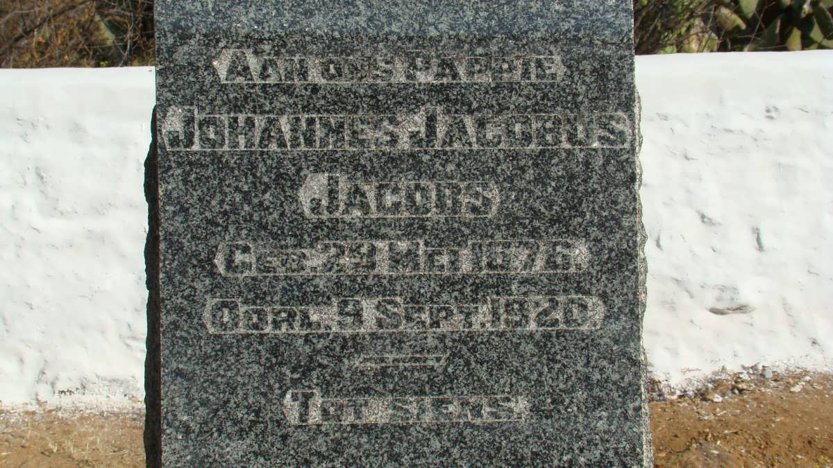 JACOBS Johannes Jacobus 1876-1920