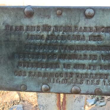 NEL Anna Francina nee VAN HEERDEN 1856-1890