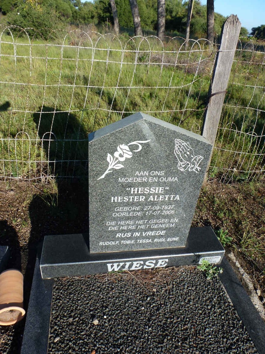 WIESE Hester Aletta 1937-2006