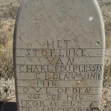 PLESSIS  Charl P., du 1916-1916