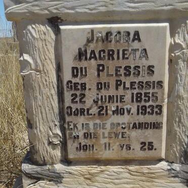 PLESSIS Jacoba Magrieta, du nee DU PLESSIS 1855-1933