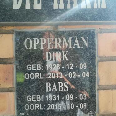OPPERMAN Dirk 1928-2013 &amp; Babs 1931-2015