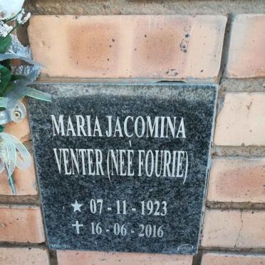VENTER Maria Jacomina nee FOURIE 1923-2016