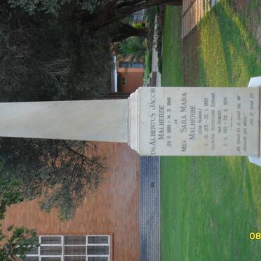 MALHERBE Albertus Jacob 1869-1949 &amp; Sara Mara HUMAN 1871-1957