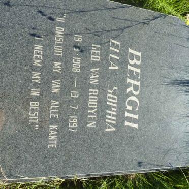 BERGH Ella Sophia nee VAN ROOYEN 1908-1997