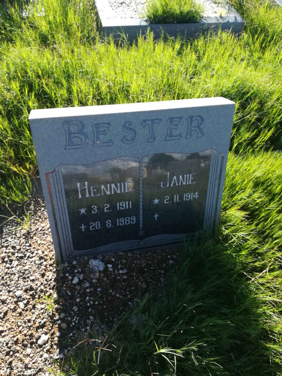 BESTER Hennie 1911-1989 &amp; Janie 1914-
