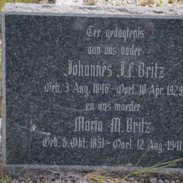 BRITZ Johannes Jacobus Frederik 1846-1929 &amp; Maria M. 1851-1941